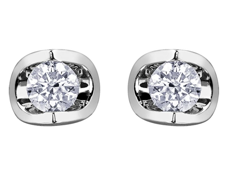 18ct White Gold 0.40ct Half Moon Diamond Earrings