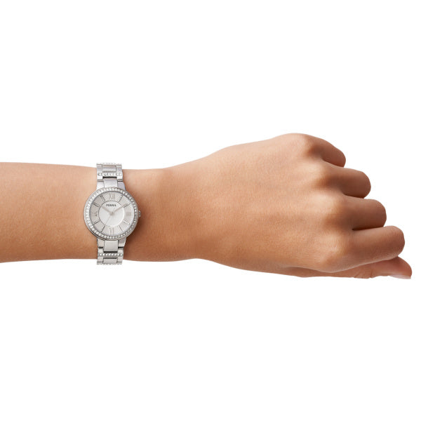Fossil Virginia Quartz Silver Steel 30mm Ladies Watch ES3282