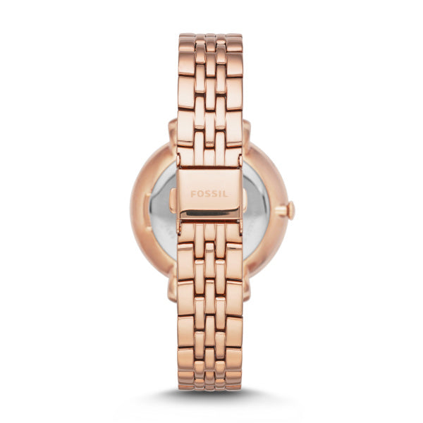 Fossil Jacqueline Rose Gold Steel Crystal 36mm Ladies Watch ES3546