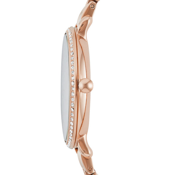 Fossil Jacqueline Rose Gold Steel Crystal 36mm Ladies Watch ES3546