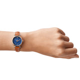 Fossil Carlie Quartz Mini Tan Leather 28mm Ladies Watch ES4701