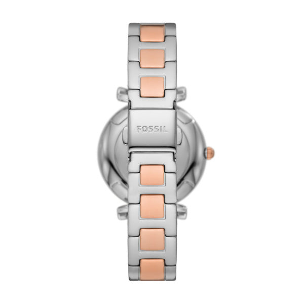 Fossil Carlie 2 Tone Steel 35mm Ladies Watch ES5156