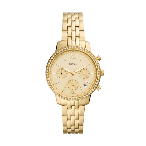 Fossil Neutra Gold Tone 36mm Ladies Watch ES5219