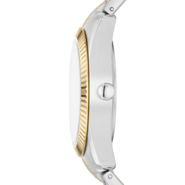 Fossil Scarlette Quartz 2 Tone Steel 32mm Ladies Watch ES5240