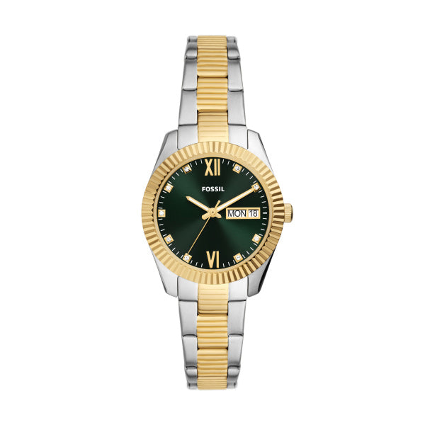 Fossil Scarlette 2 Tone Steel 32mm Ladies Watch ES5240