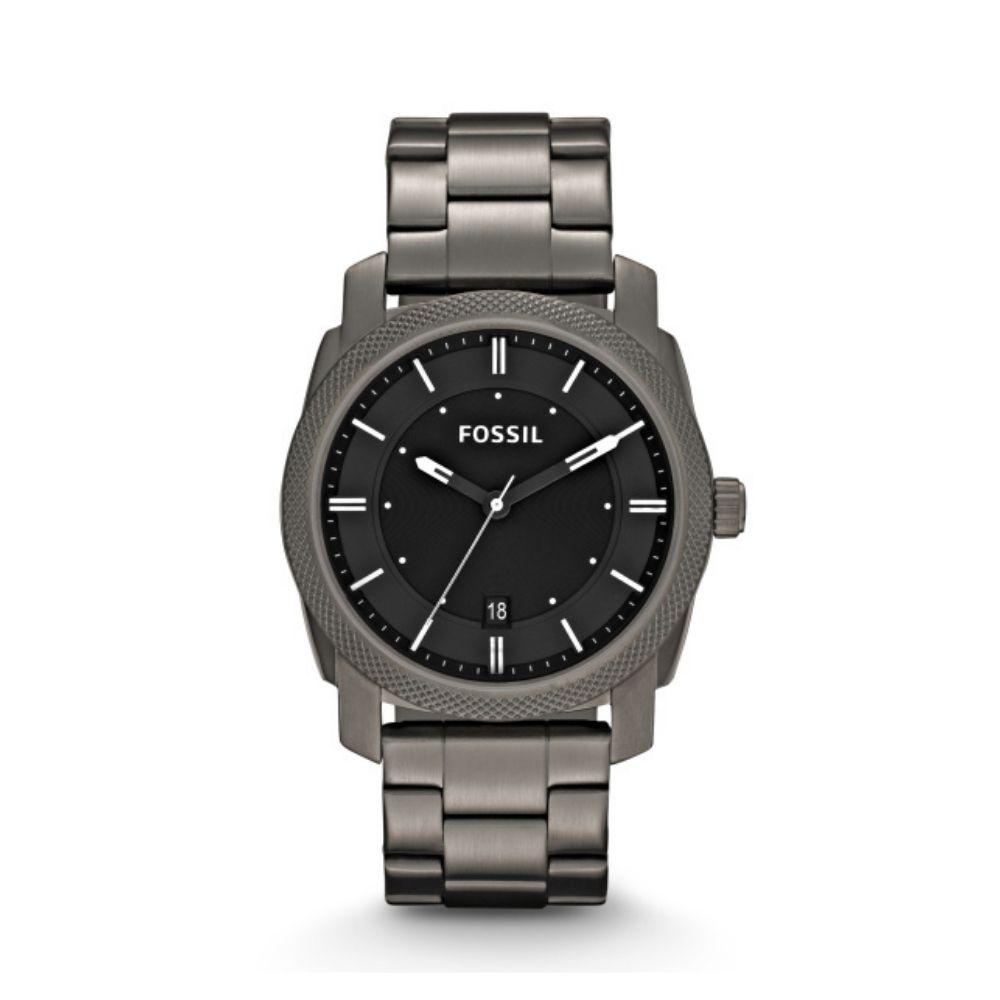 Fossil Machine Quartz Smoke Grey Steel Black Dial Watch FS4774 – Bannon ...