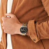 Fossil Blue 2 Tone Black Dial Two Tone Stel 42mm Mens Watch FS5951
