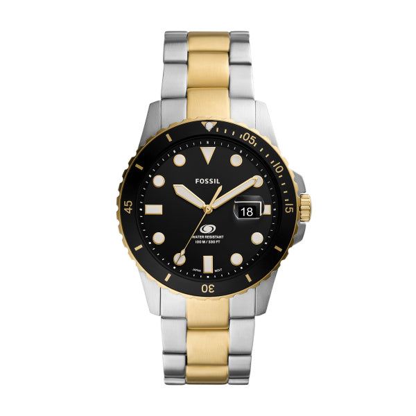 Fossil Blue 2 Tone Black Dial 42mm Mens Watch FS5951