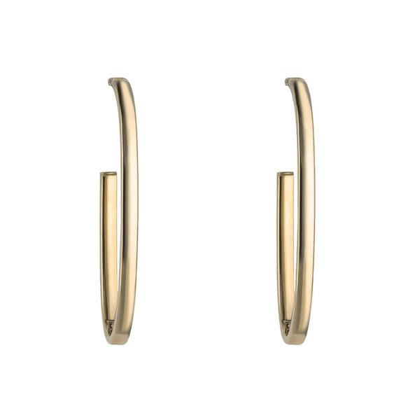 9ct Gold Oval Hoop Earrings