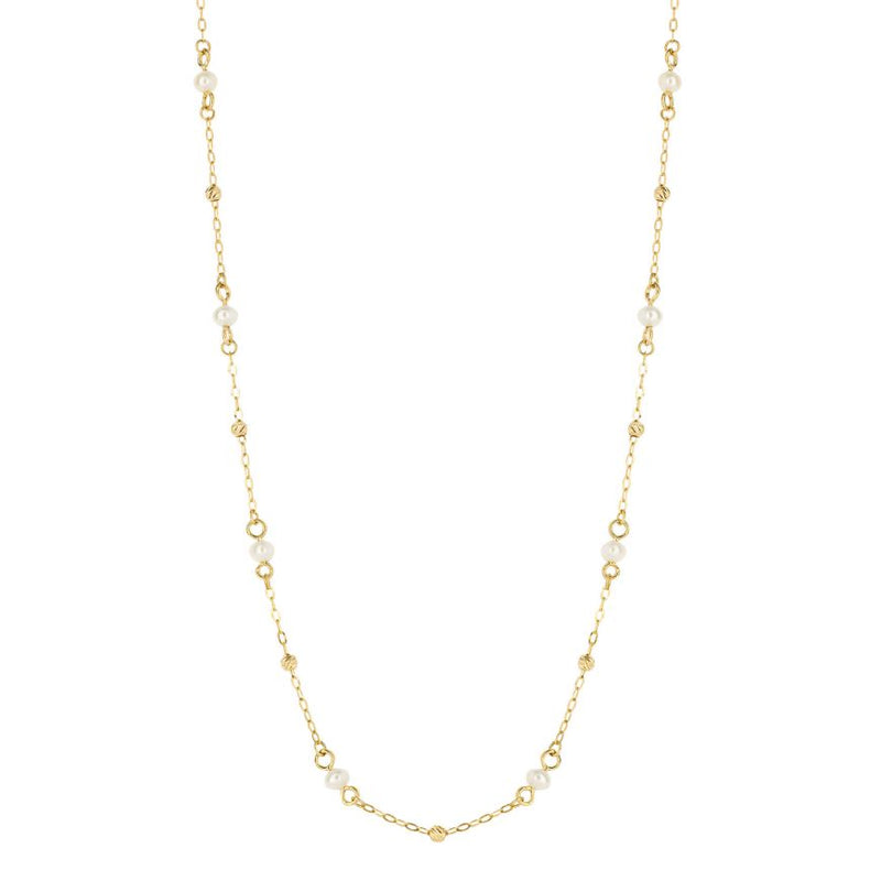 9ct Gold Cultured Pearl Chain Necklace