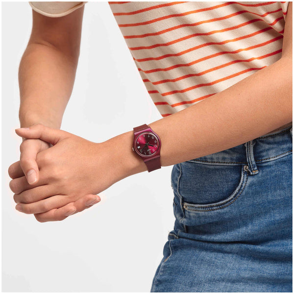 Swatch Redbaya Quartz 34mm Watch GR405
