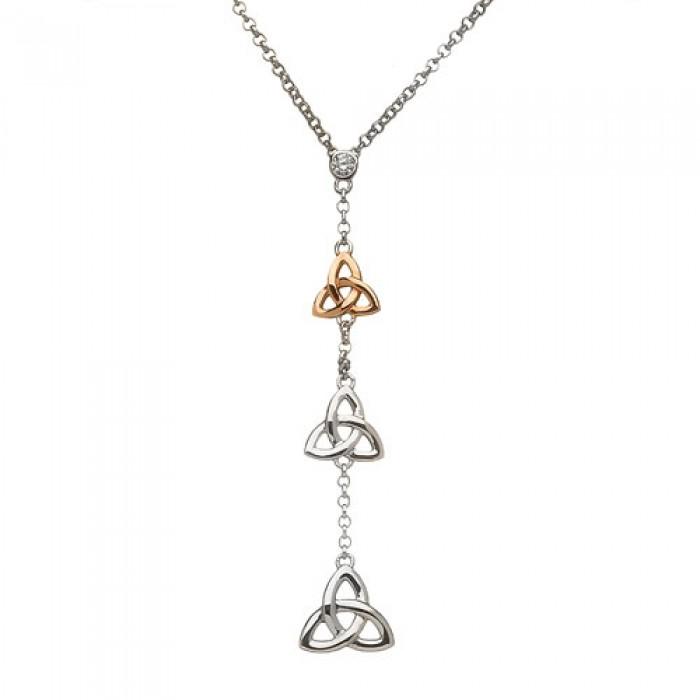 House of Lor Long Trinity Knot Necklace H40046