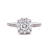 18ct White Gold Round Halo 0.62ct Diamond Engagement Ring