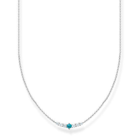 Thomas Sabo Sterling Silver CZ & Turquoise Necklace KE2093-405-17