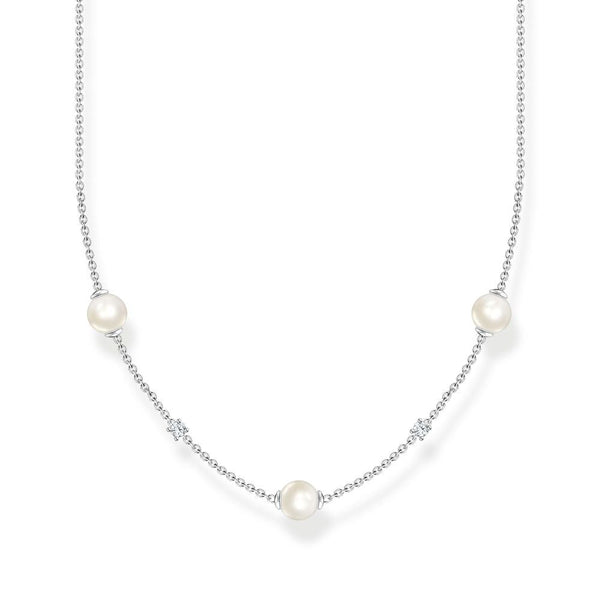 Thomas Sabo Pearl and Cubic Zirconia Silver Necklace KE2120