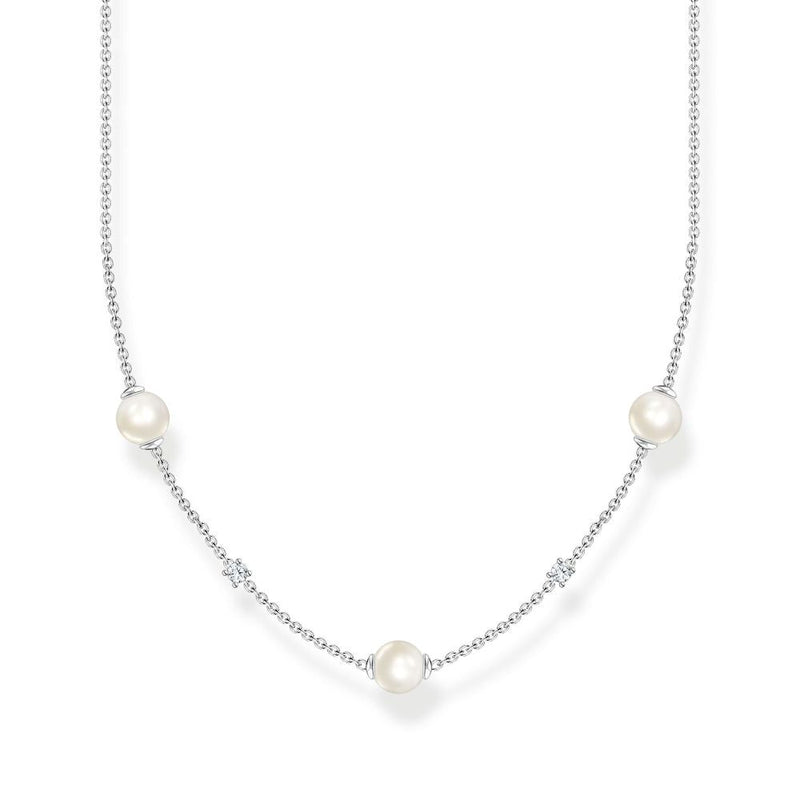 Thomas Sabo Pearl and Cubic Zirconia Silver Necklace KE2120