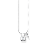 Thomas Sabo Silver Cubic Zirconia Lock with Key Necklace KE2122-051-14