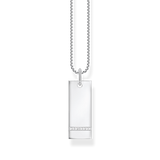 Thomas Sabo Engravable Bar Silver and Cubic Zirconia Necklace KE2135-051-14