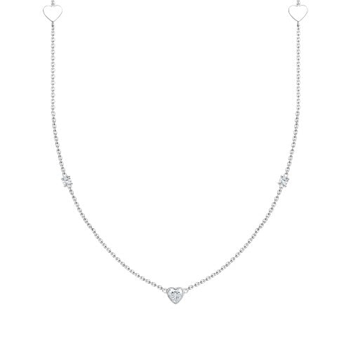 Thomas Sabo Sterling Silver Cubic Zirconia Hearts Necklace KE2155.051.45.L