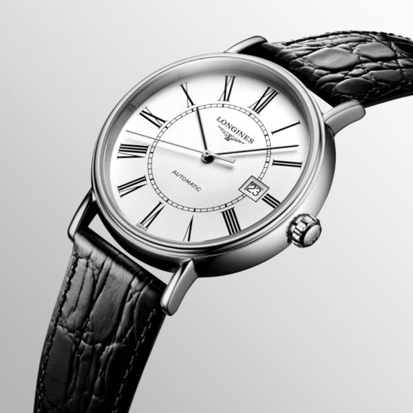 Longines Présence Automatic Black Leather Strap 40mm Mens Watch L49224112