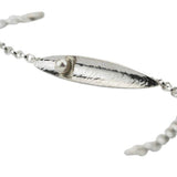 Martina Hamilton Leaf and Pearl Silver Bracelet