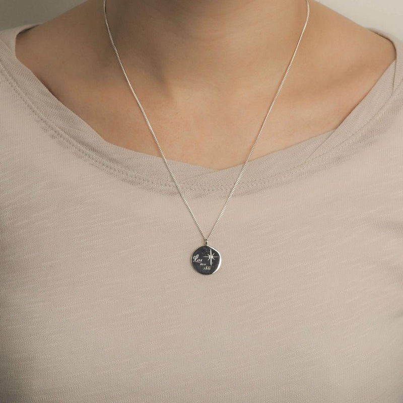 Enibas Light My Way Large Silver Diamond Necklace