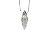 Martina Hamilton Leaf and Pearl Silver Pendant Necklace LFD3B