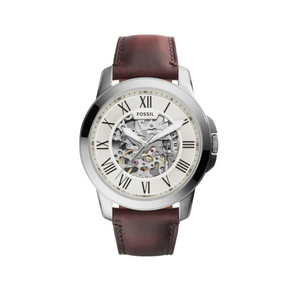 Mens Automatic Fossil Grant Skeleton Dial Watch ME3099