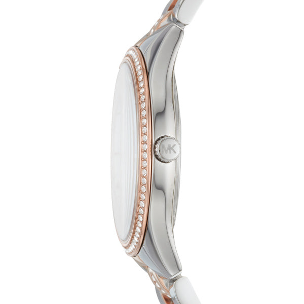 Michael Kors Lauryn Two-Tone Steel White Dial 33mm Ladies Watch MK3979