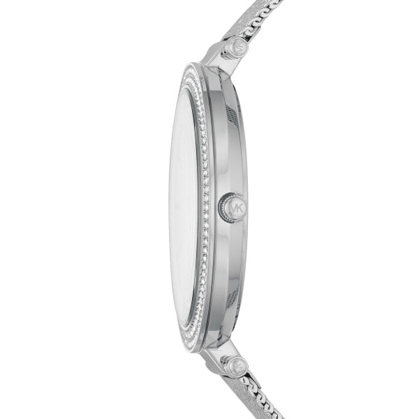 Michael Kors Darci Pink Dial Silver Steel 39mm Ladies Watch MK4518