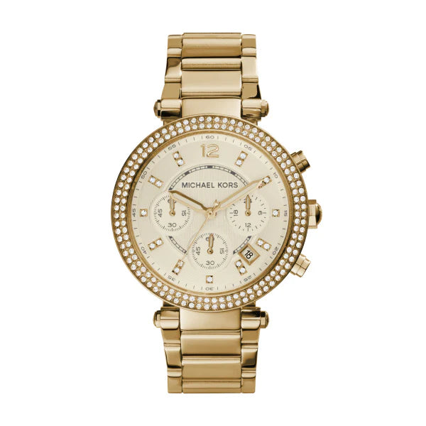 Michael Kors Gold Steel Chrono 36mm Ladies Watch MK5354