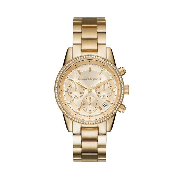 Michael Kors RItz Gold Steel 37mm Ladies Watch