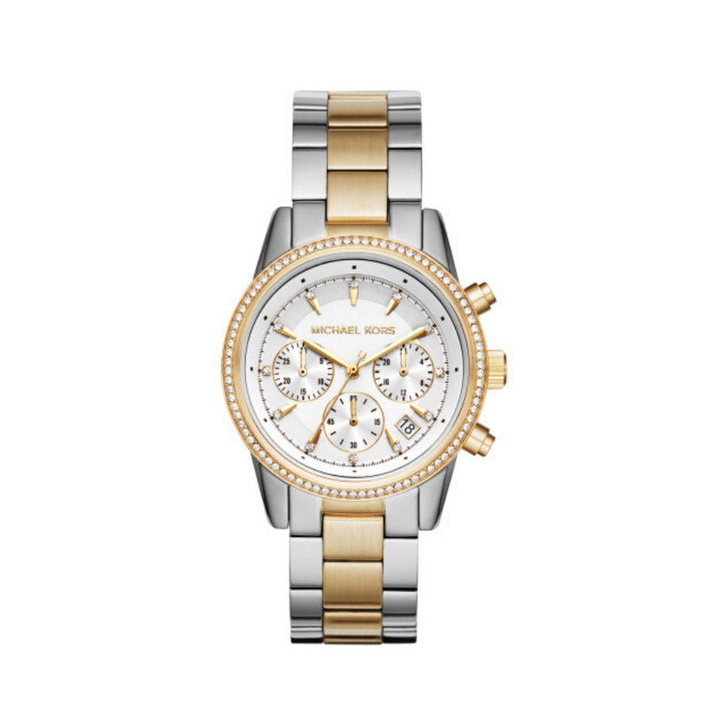 Michael kors two tone watch best sale