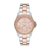 Michael Kors Everest Quartz Two Tone Steel Pink Mother of Pearl 40mm Ladies Watch MK7402