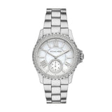 Michael Kors Everest Quartz Silver Steel White Mother of Pearl 40mm Ladies Watch MK7403