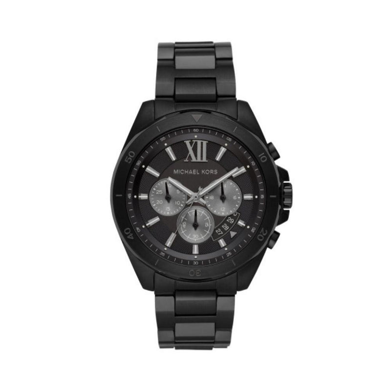 Michael Kors Brecken Black Steel Chronograph Mens Watch MK8858