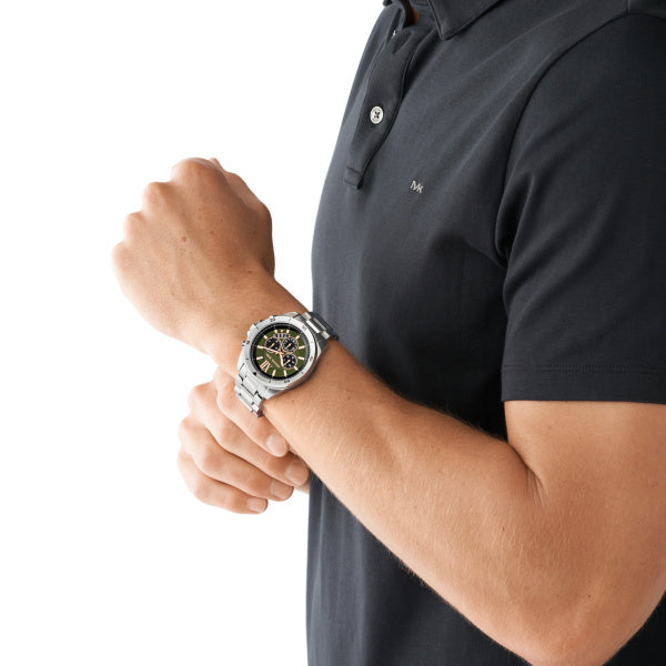 Michael Kors Brecken Silver Steel 45mm Watch MK8984