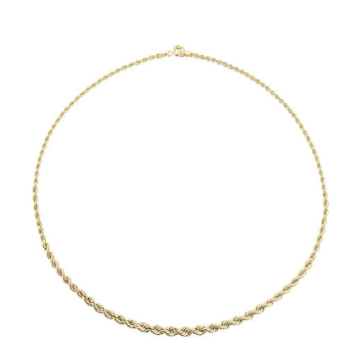 9ct Gold Graduated Rope Necklace