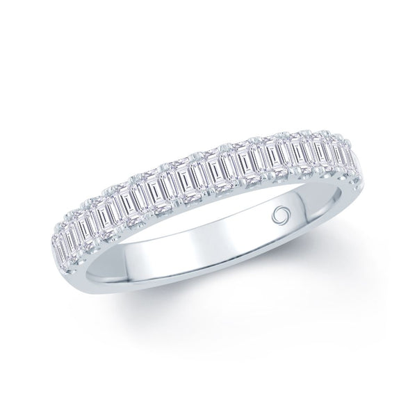 18ct White Gold Emerald Cut 0.95ct Diamond Ring