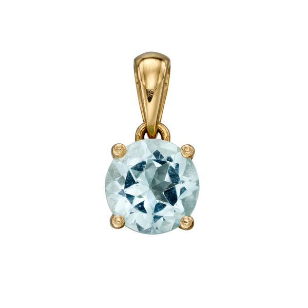 9ct Gold March Birthstone Pendant