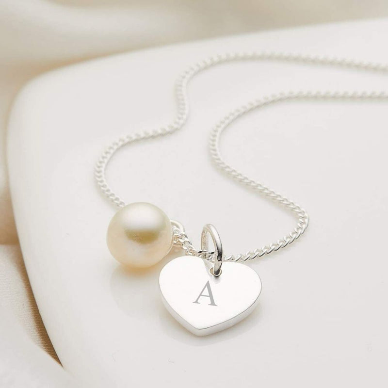 Molly Brown Personalised My First Pearl Heart Necklace