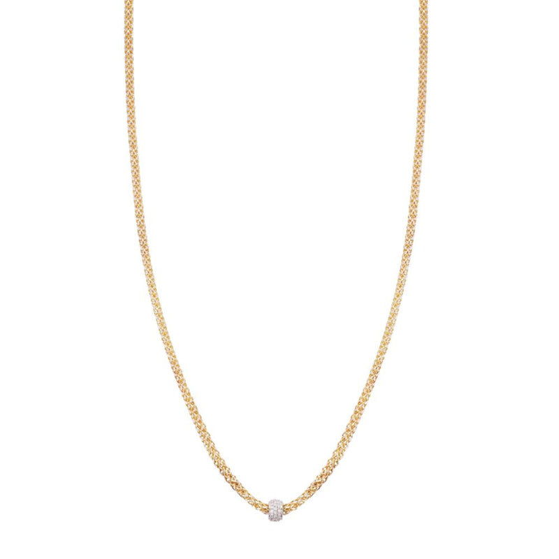 Bizotto Gioielli 18ct Gold 0.14ct Diamond Necklace NE04.NOYW.D