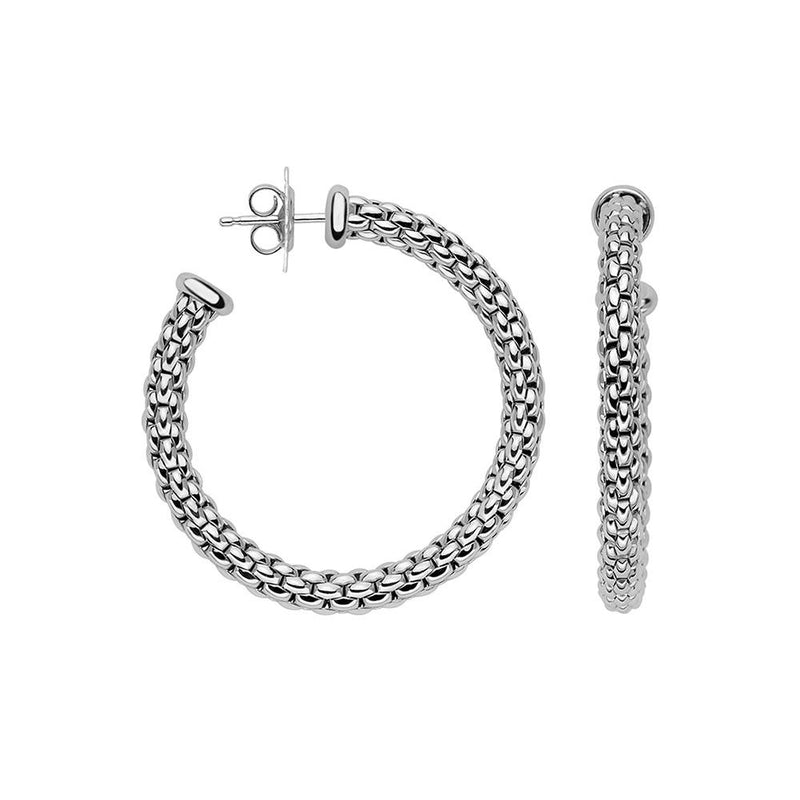 FOPE Essentials 18ct White Gold 40mm Hoop Earrings OR02_B