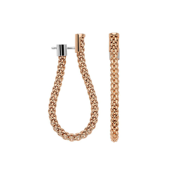 FOPE Essentials Flex'it 18ct Rose Gold Mesh Chain Earrings OR02_BR