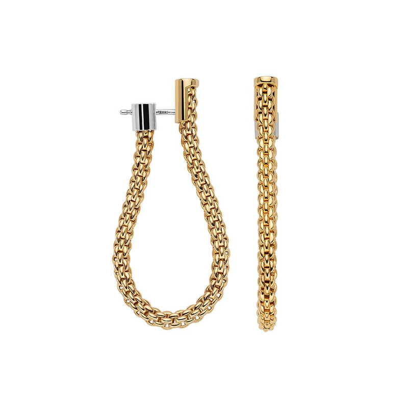 FOPE Essentials Flex'it 18ct Yellow Gold Mesh Chain Earrings OR02_GR
