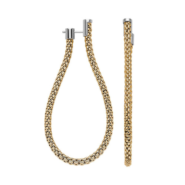 FOPE Essentials Flex'it 18ct Yellow and White Gold 145mm Mesh Chain Earrings OR05_GB