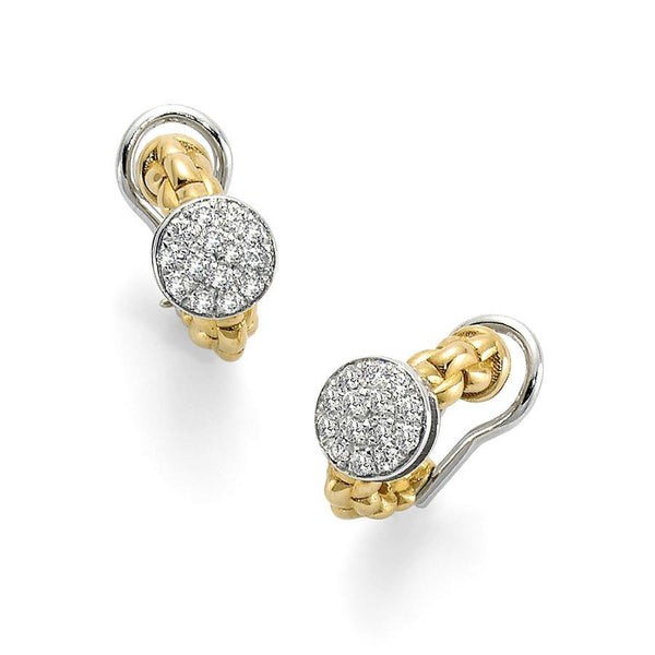 FOPE Flex'it Eka Tiny 18ct Yellow Gold Diamond Earrings OR736 PAVE