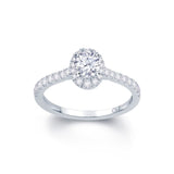 Platinum Oval Halo Engagement Ring