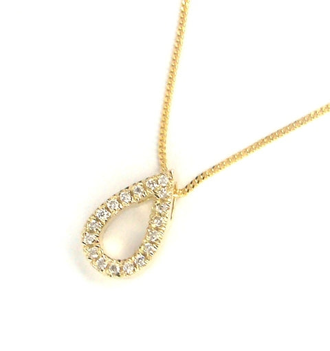 9ct Gold Oval 0.09ct Diamond Necklace