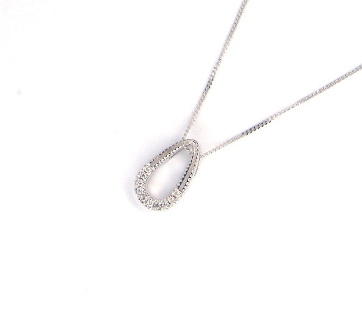 9ct White Gold 0.05ct Diamond Necklace